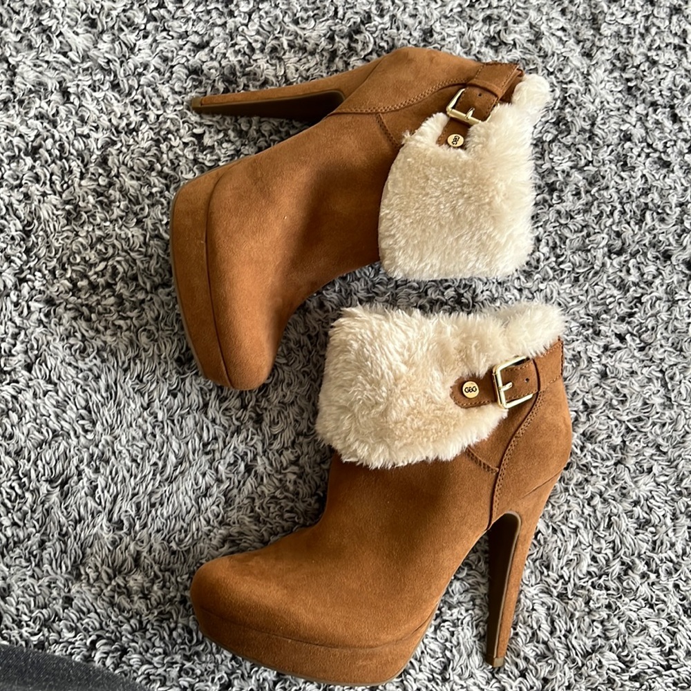 High Heeled Suede Booties NWOT